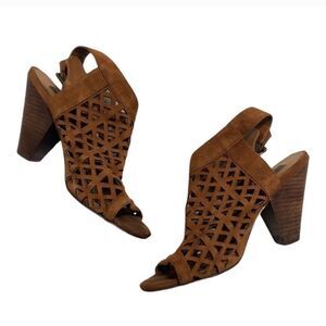 Steve Madden Karridi Brown Cutout Suede Bootie Open Toe Size 6.5